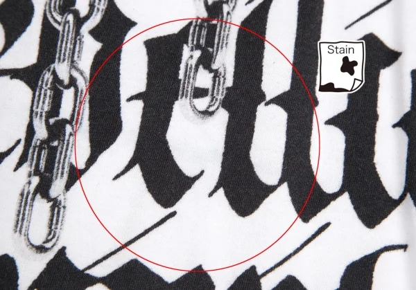 コムデギャルソン オムプリュスCOMME des GARCONS HOMME PLUS MIKITYPE チェーンカリグラフィープリントTシャツ 白S K-102878_007