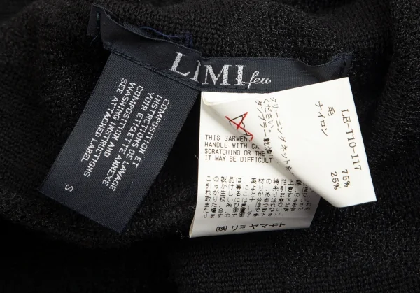 リミフゥLIMI feu ドットジャガードタートルネック前掛けデザインワンピース 黒S K-102896_012