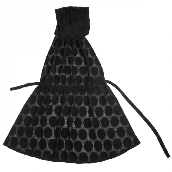 リミフゥLIMI feu ドットジャガードタートルネック前掛けデザインワンピース 黒S K-102896_002