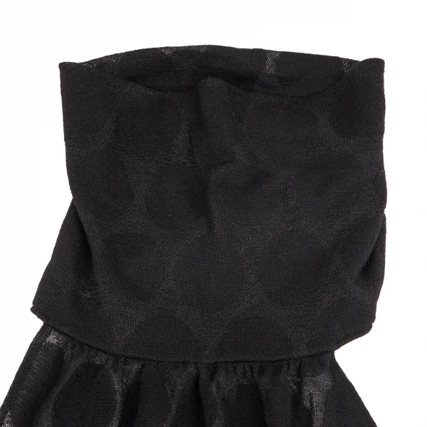リミフゥLIMI feu ドットジャガードタートルネック前掛けデザインワンピース 黒S K-102896_003