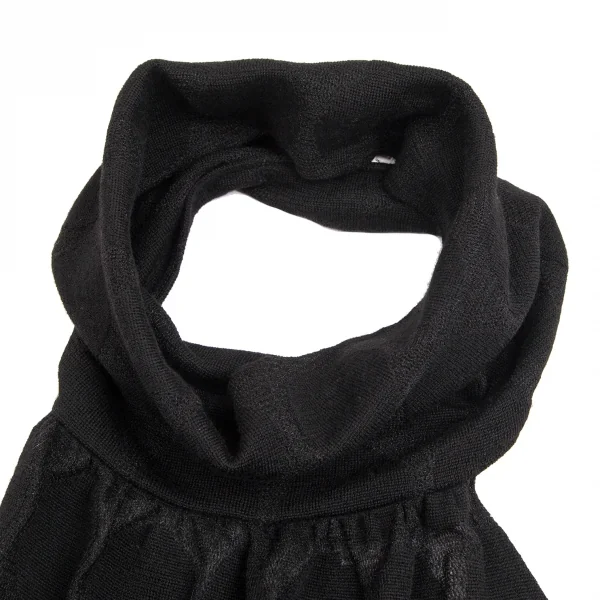 リミフゥLIMI feu ドットジャガードタートルネック前掛けデザインワンピース 黒S K-102896_004