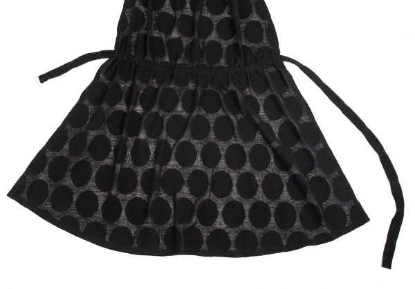 リミフゥLIMI feu ドットジャガードタートルネック前掛けデザインワンピース 黒S K-102896_005