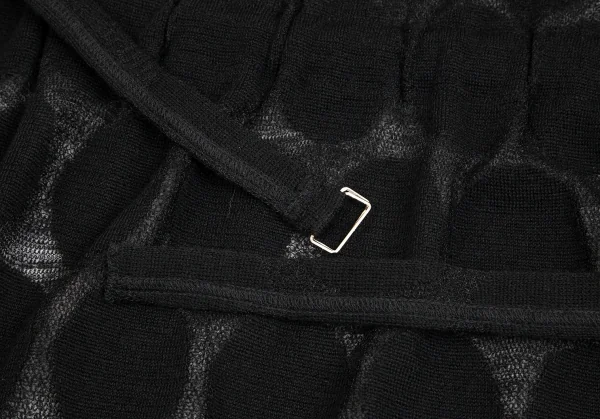 リミフゥLIMI feu ドットジャガードタートルネック前掛けデザインワンピース 黒S K-102896_006