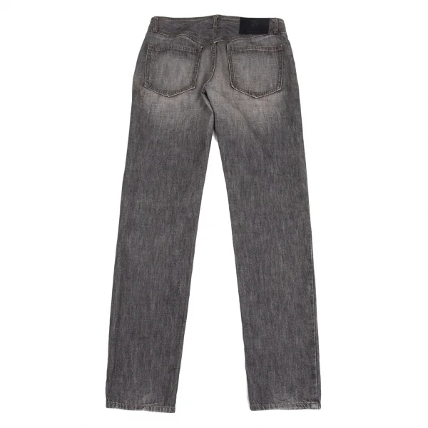 ジャンポールゴルチエJean Paul GAULTIER PARIS フロントベルトデザインブラックデニムパンツ グレー40 K-102909_012
