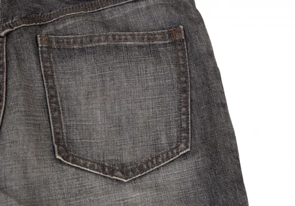 ジャンポールゴルチエJean Paul GAULTIER PARIS フロントベルトデザインブラックデニムパンツ グレー40 K-102909_015