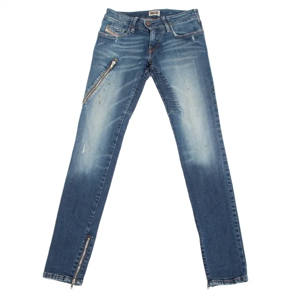 ディーゼルDIESEL ジップデザインストレッチスキニーデニムパンツ インディゴ25 K-102913_001