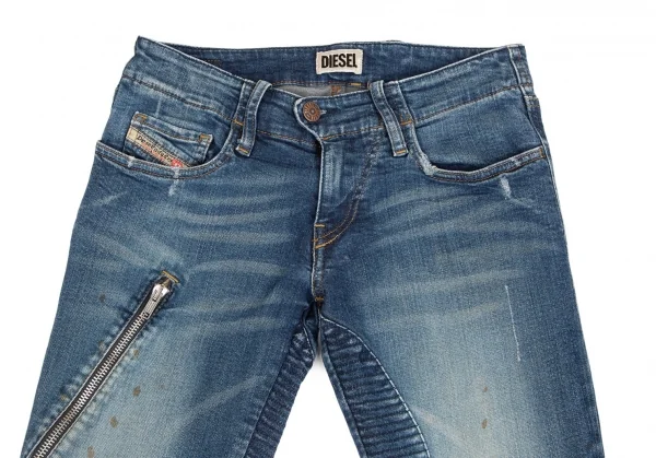 ディーゼルDIESEL ジップデザインストレッチスキニーデニムパンツ インディゴ25 K-102913_002