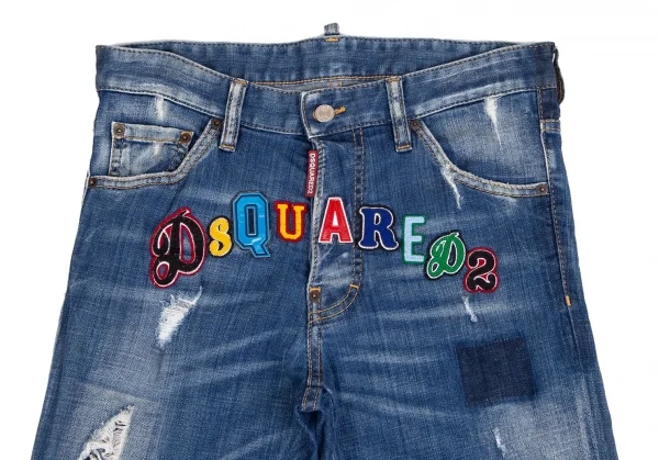 ディースクエアードDSQUARED2 Cool guy jean クールガイフロントワッペンストレッチスキニーデニムパンツ インディゴ46 K-102914_002