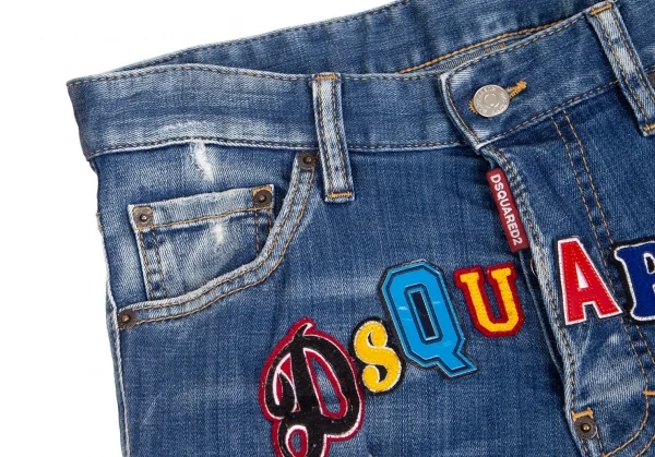 ディースクエアードDSQUARED2 Cool guy jean クールガイフロントワッペンストレッチスキニーデニムパンツ インディゴ46 K-102914_005