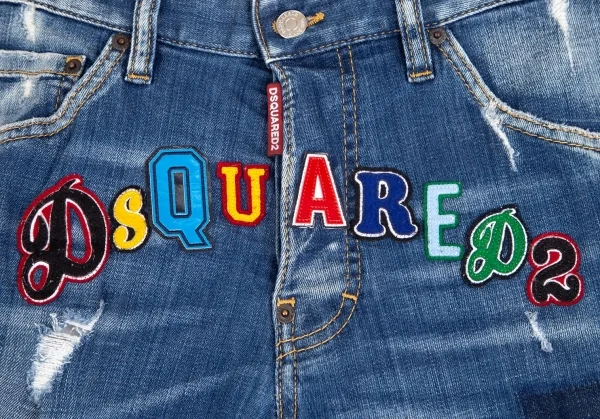 ディースクエアードDSQUARED2 Cool guy jean クールガイフロントワッペンストレッチスキニーデニムパンツ インディゴ46 K-102914_006