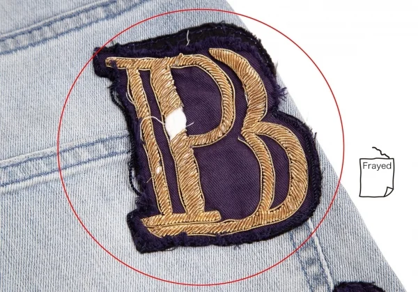 ピエールバルマンPIERRE BALMAIN モールワッペンパッチワークスキニーデニムパンツ 淡インディゴ29 K-102915_005