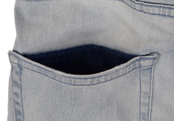 ピエールバルマンPIERRE BALMAIN モールワッペンパッチワークスキニーデニムパンツ 淡インディゴ29 K-102915_008