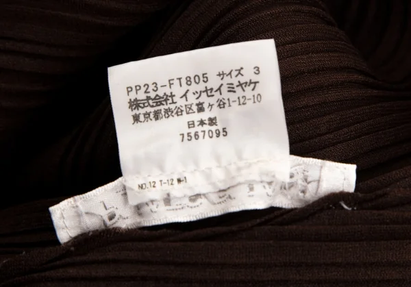 プリーツプリーズPLEATS PLEASE スカラップタートルネックノースリーブチュニック 茶3 K-102925_012