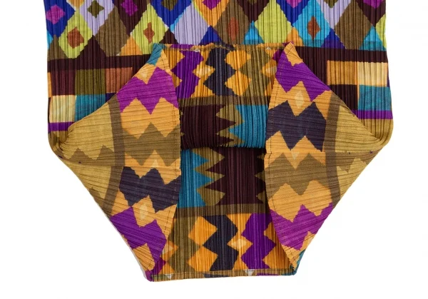 プリーツプリーズPLEATS PLEASE フリンジネック総柄プリントカットソー マルチ4 K-102932_010