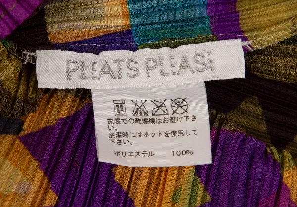 プリーツプリーズPLEATS PLEASE フリンジネック総柄プリントカットソー マルチ4 K-102932_015