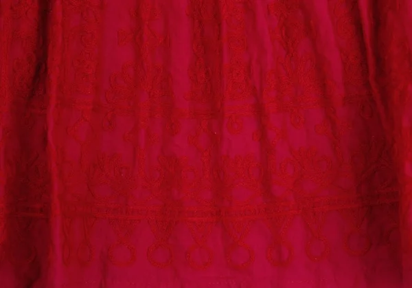 プリーツプリーズPLEATS PLEASE 異素材切替刺繍プリーツノースリーブワンピース 赤3 K-102944_009