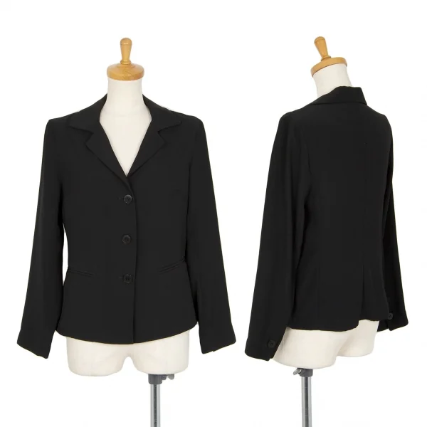 アニエスベーagnes b. ポリジョーゼット3Bジャケット 黒38 K-102950_001