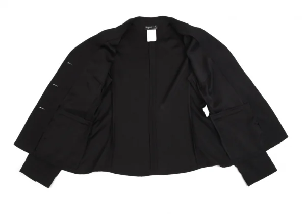 アニエスベーagnes b. ポリジョーゼット3Bジャケット 黒38 K-102950_012