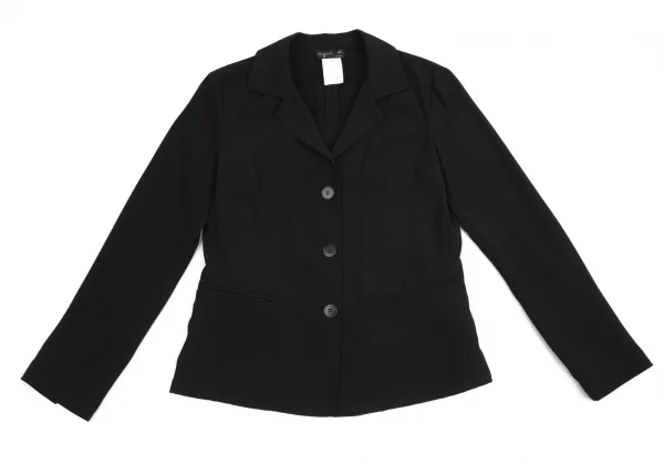 アニエスベーagnes b. ポリジョーゼット3Bジャケット 黒38 K-102950_002