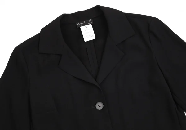 アニエスベーagnes b. ポリジョーゼット3Bジャケット 黒38 K-102950_003