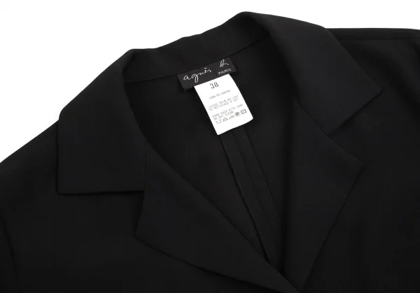 アニエスベーagnes b. ポリジョーゼット3Bジャケット 黒38 K-102950_004