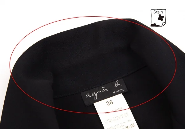 アニエスベーagnes b. ポリジョーゼット3Bジャケット 黒38 K-102950_005