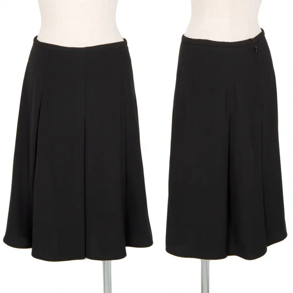 アニエスベーagnes b. ポリジョーゼットプリーツスカート 黒38 K-102951_001