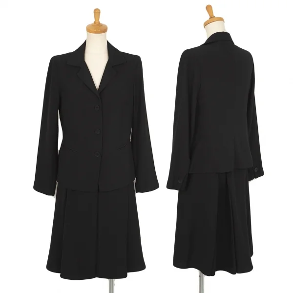 アニエスベーagnes b. ポリジョーゼットプリーツスカート 黒38 K-102951_011