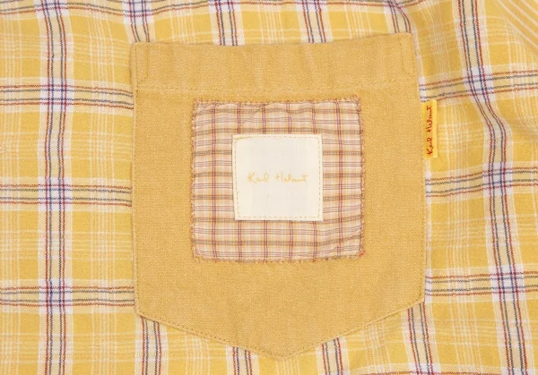 カールヘルムKarl Helmut パネル切替デザインチェックシャツ マスタードL位 K-102989_012