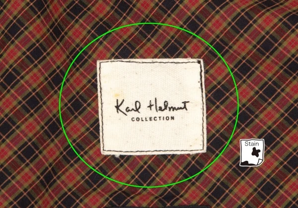 カールヘルムKarl Helmut チェック切替パッチデザインシャツ 黒赤緑M K-102991_012