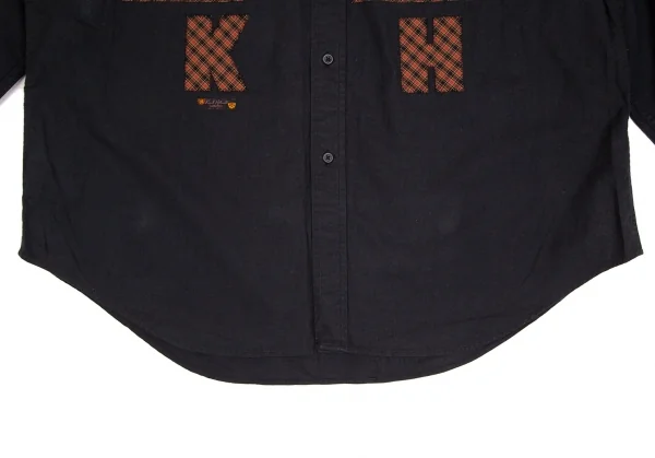 カールヘルムKarl Helmut チェック切替パッチデザインシャツ 黒赤緑M K-102991_013