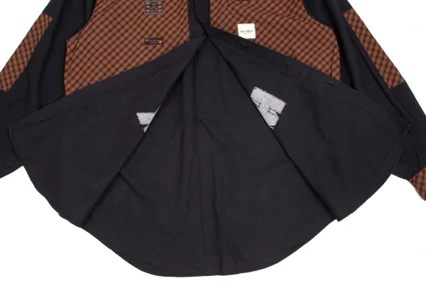 カールヘルムKarl Helmut チェック切替パッチデザインシャツ 黒赤緑M K-102991_014