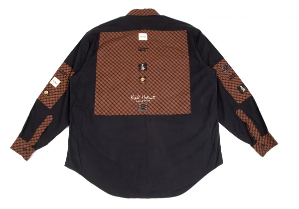 カールヘルムKarl Helmut チェック切替パッチデザインシャツ 黒赤緑M K-102991_015