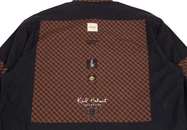 カールヘルムKarl Helmut チェック切替パッチデザインシャツ 黒赤緑M K-102991_016