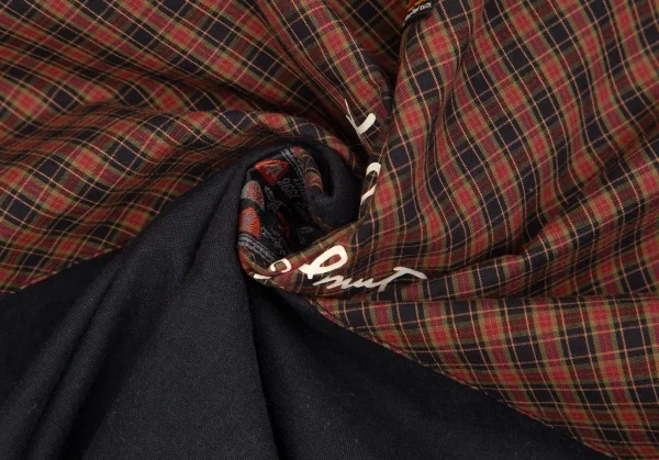 カールヘルムKarl Helmut チェック切替パッチデザインシャツ 黒赤緑M K-102991_019