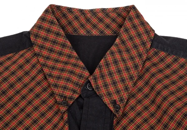 カールヘルムKarl Helmut チェック切替パッチデザインシャツ 黒赤緑M K-102991_003