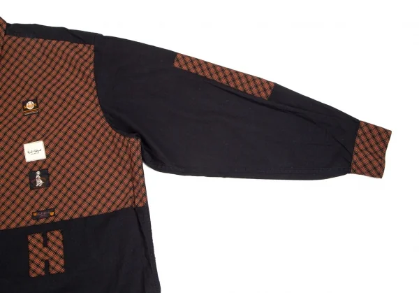 カールヘルムKarl Helmut チェック切替パッチデザインシャツ 黒赤緑M K-102991_005