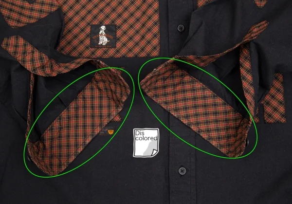 カールヘルムKarl Helmut チェック切替パッチデザインシャツ 黒赤緑M K-102991_009