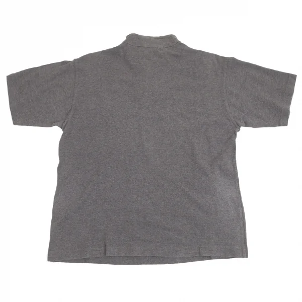 バーバリーロンドンBURBERRY LONDON 鹿の子ハーフジップ半袖トップス グレーL K-102995_010