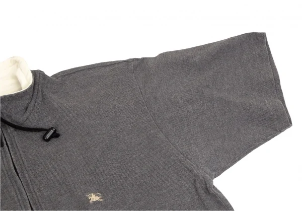 バーバリーロンドンBURBERRY LONDON 鹿の子ハーフジップ半袖トップス グレーL K-102995_006