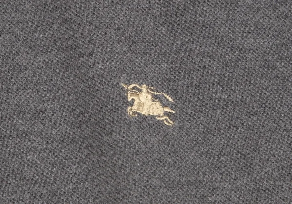 バーバリーロンドンBURBERRY LONDON 鹿の子ハーフジップ半袖トップス グレーL K-102995_007