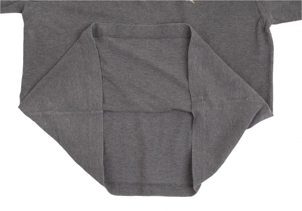 バーバリーロンドンBURBERRY LONDON 鹿の子ハーフジップ半袖トップス グレーL K-102995_009