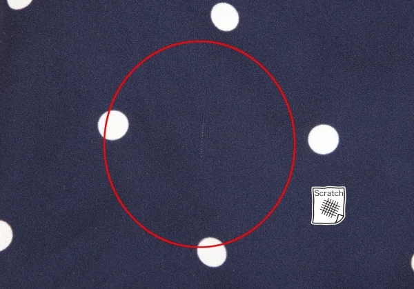 コムコム コムデギャルソンCOMME des GARCONS ポリスクエアネックラウンドカラードット半袖ワンピース 紺S K-103017_015