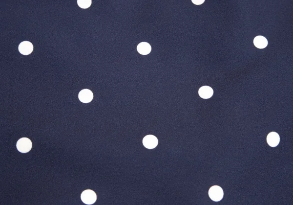 コムコム コムデギャルソンCOMME des GARCONS ポリスクエアネックラウンドカラードット半袖ワンピース 紺S K-103017_017