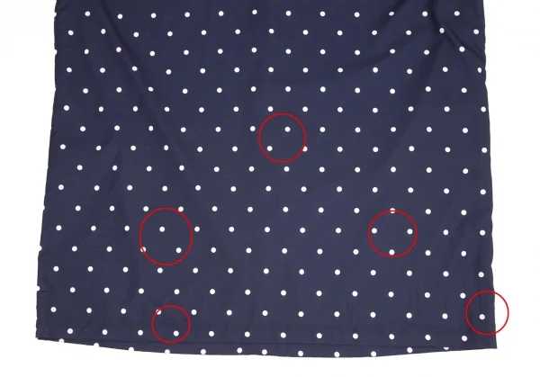 コムコム コムデギャルソンCOMME des GARCONS ポリスクエアネックラウンドカラードット半袖ワンピース 紺S K-103017_007