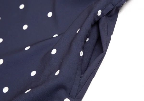 コムコム コムデギャルソンCOMME des GARCONS ポリスクエアネックラウンドカラードット半袖ワンピース 紺S K-103017_009