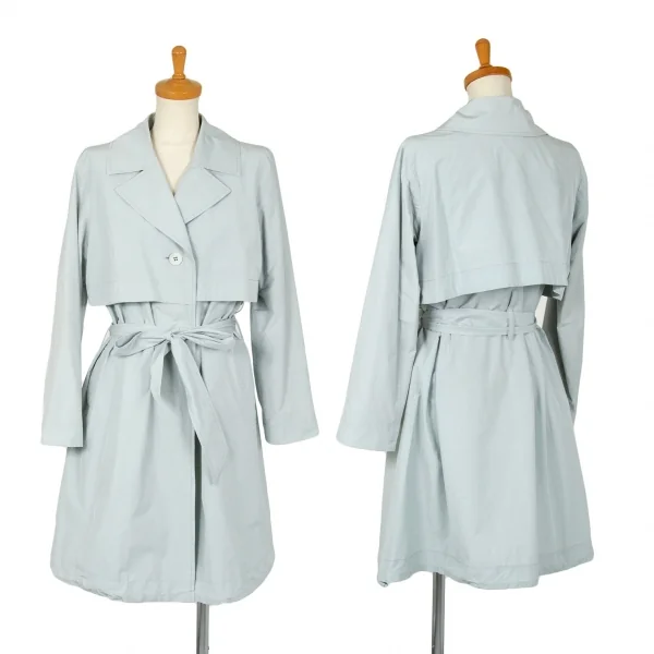 イッセイミヤケハートISSEY MIYAKE HaaT コットンポリスプリングコート ライトブルー2 K-103026_001