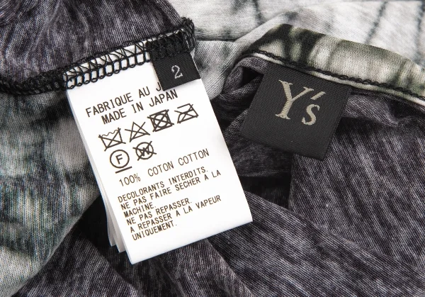 ワイズY's ステンドグラスプリントTシャツ 黒2 K-103034_010