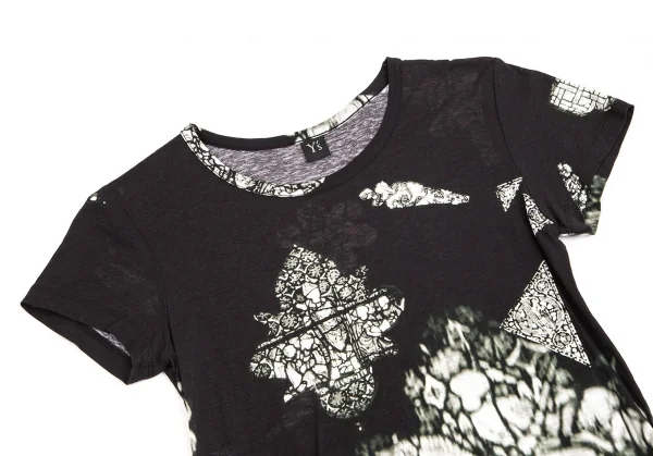 ワイズY's ステンドグラスプリントTシャツ 黒2 K-103034_002