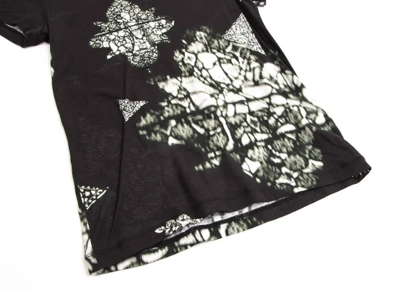 ワイズY's ステンドグラスプリントTシャツ 黒2 K-103034_005
